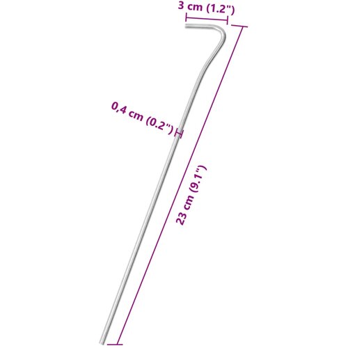  Klinovi za &amp;scaron;ator 25 kom 23 cm &amp;Oslash; 4 mm od pocinčanog čelika Slike