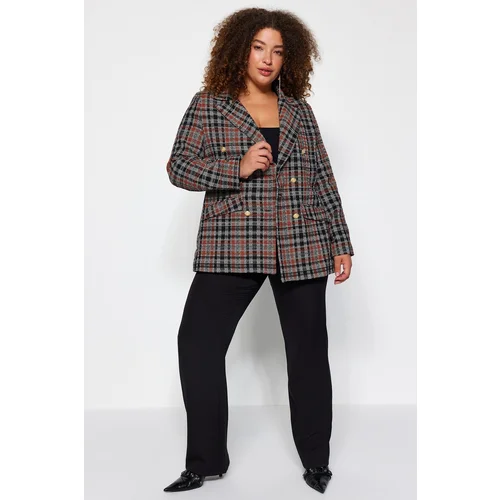 Trendyol Curve Plus Size Jacket - Multicolor - Fitted