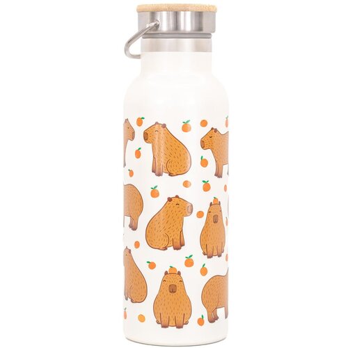 Sass &amp;amp; Belle Smeđa/krem boca za vodu za put od nehrđajućeg čelika 425 ml Capybara &amp;ndash; Slike