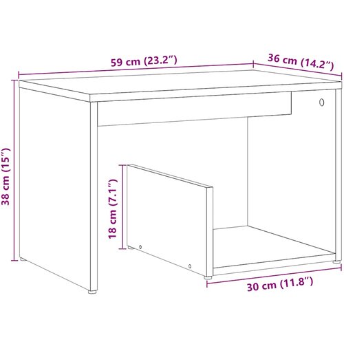  Pomoćni stol Artisan hrast 59x36x38 cm izrađeno drvo Slike