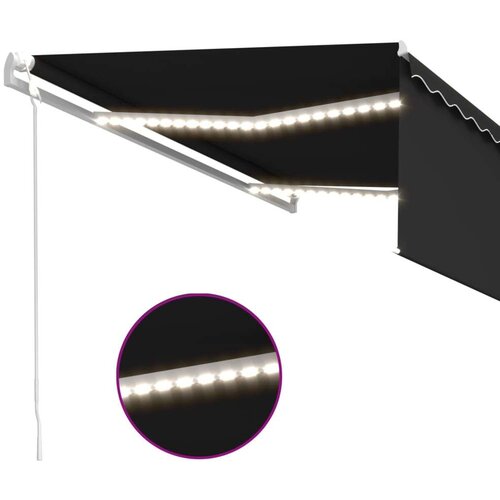 VidaXL Automatska tenda s roletom i senzorom LED 4 5 x 3 m antracit Slike