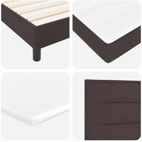 VidaXL Box spring krevet Tamno smeđa 120 x 200 cm tkanina Slike