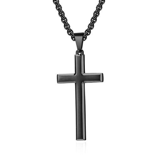 INF Križna ogrlica iz nerjavečega jekla Black, (21237774) Slike