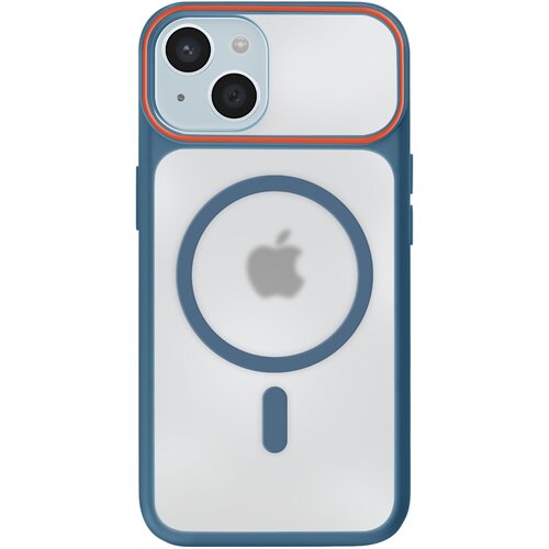 AVIZAR Ovitek MagSafe za iPhone 15, zadnja stran z dimnim efektom z ojačanim silikonskim okvirjem, Modra, (5000190658) Cene