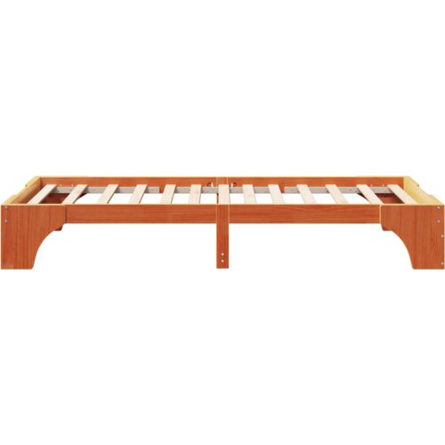  Krevet Vosak smeđi Puni bor 100 x 200 cm Izdržljiv Krevet Slike