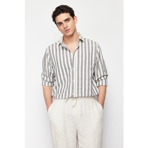 Trendyol Antacid Men's Regular Fit Striped Shirt Cene