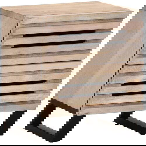 VidaXL Noćni ormarić 40 x 34 x 46 cm od masivno izbijeljeno drvo manga Slike
