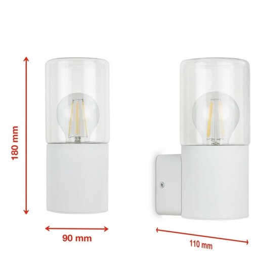 BRILONER 320506TF - Spoljna zidna svetiljka 1xE27/12W/230V IP44 bela Slike