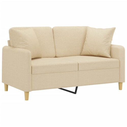 Maison Chic kavč - Sofa - Kanape dvosed z blazinami krem 120 cm blago, (21727108) Cene