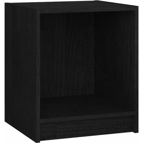 vidaXL Nočna omarica črna 35,5x33,5x41,5 cm trdna borovina, (20730436)