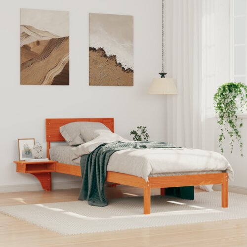  Krevet s okvirima i noćnim ormarićima Vo&amp;scaron;tano smeđa 75 x 190 cm Slike
