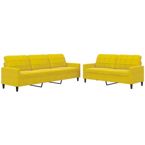vidaXL 2-dijelni set sofa s jastucima žuti baršunasti Cijene