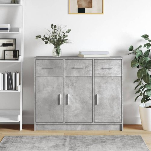 VidaXL Komoda betonsko siva 91x28x75 cm inženirski les Slike