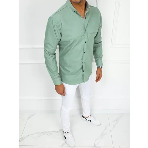 DStreet Men's elegant green shirt