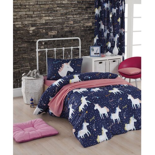 Posteljina (140 x 200) Magic Unicorn Dark Blue Cene