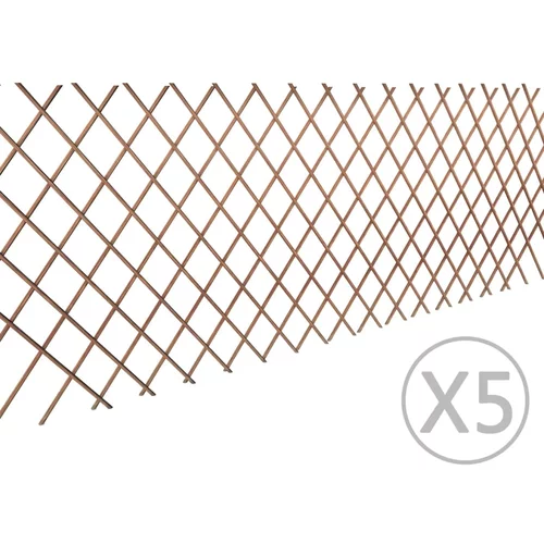 vidaXL Mrežasta ograja iz vrbe 5 kosov 180x90 cm