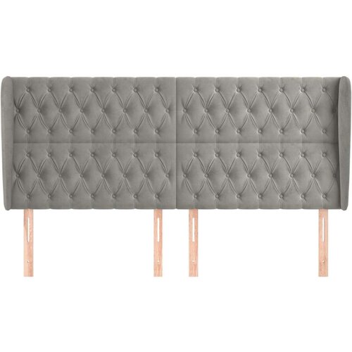  Uzglavlje s u&amp;scaron;ima svjetlosivo 203x23x118/128 cm bar&amp;scaron;unasto Slike