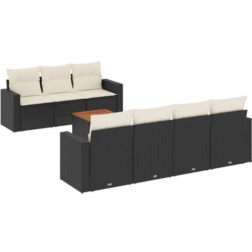 Maison Chic Seti vrtnega pohištva - Vrtna garnitura - Vrtni pohištvo set 8-delna z blazinami črn poli ratan, (21800511) Cene