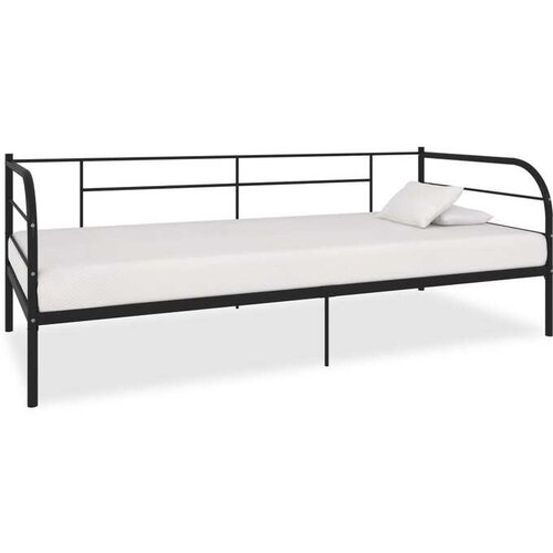  Posteljni okvir za dnevno posteljo črn kovinski 90x200 cm Cene