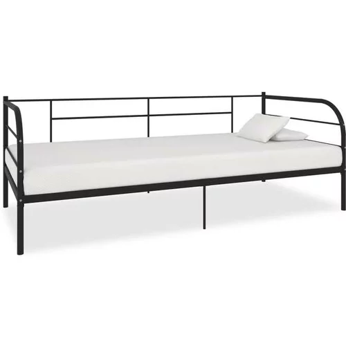  Posteljni okvir za dnevno posteljo črn kovinski 90x200 cm