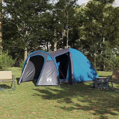 vidaXL Šotor z dome s streho s shranjevanjem z odzračevanjem zraka Modra 384 x 254 x 170 cm Cene