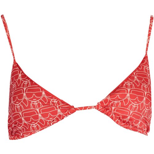 KARL LAGERFELD BEACHWEAR TOP WOMEN'S COSTUME RED Cene