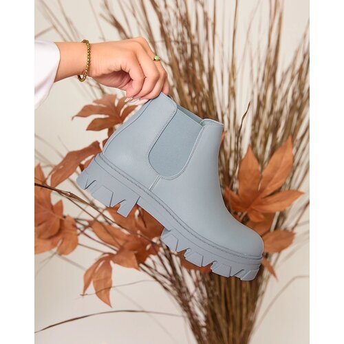 Resti Women's flat heeled boots in blue Alussady Cene