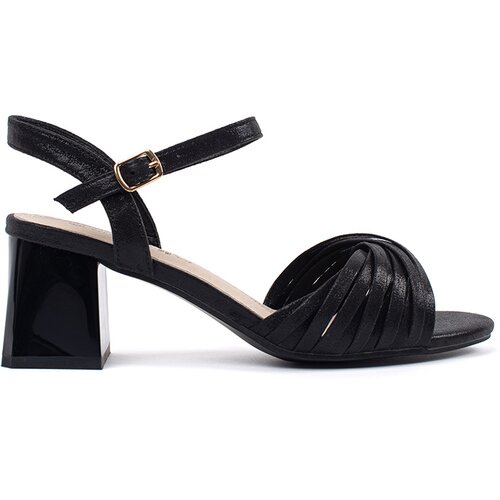 GOODIN Black elegant sandals with a low heel Cene
