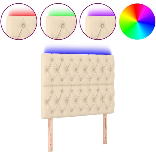  LED uzglavlje krem 100x7x118/128 cm od tkanine Slike