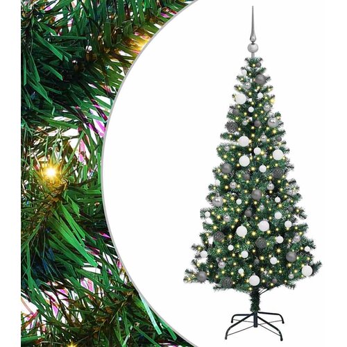 VidaXL Umjetna preddekorirana božićna jelka med 300 LED Zelena 180 cm, (5000073050) Slike