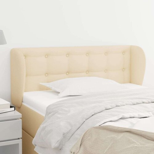  Uzglavlje s u&amp;scaron;ima krem 93x23x78/88 cm od tkanine Slike