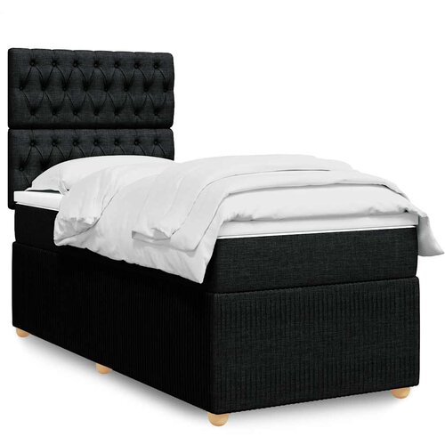  Box spring krevet s madracem crni 90x190 cm od tkanine Cijene