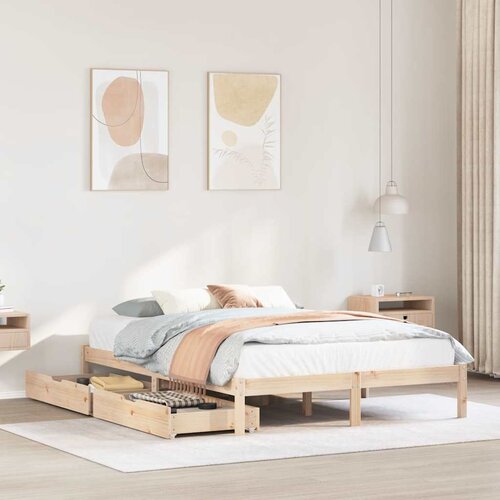 Furnova Posteljni okvir brez vzmetnice 135x190 cm trdna borovina, (21939239) Slike
