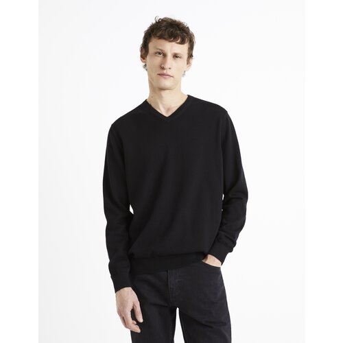 Celio Cotton Sweater Decotonv - Men Slike