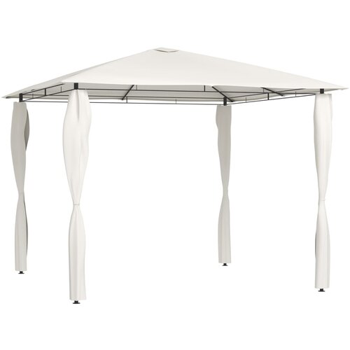 vidaXL Paviljon s pokritimi stebri 3x3x2,6 m krem 160 g/m², (20729688) Cene