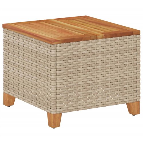 Vrtni stol bež 45 x 45 x 37 cm od poliratana i bagremovog drva Slike