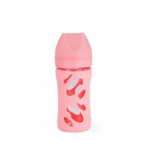 Twistshake anti-colic staklena flašica 260ML pastel pink Slike