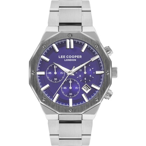 Lee Cooper Muški ručni sat, Kvarcni mehanizam, 44mm, Ljubičasto kućište, Srebrne boje, LC07807.390 Cene