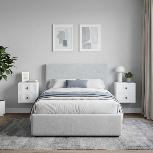  Noćni ormarić za montažu na zid 2 pcs Bijela 33 x 34,5 x 40 cm Slike