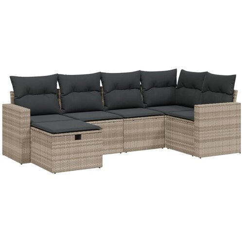 Maison Chic Seti vrtnega pohištva - Vrtna garnitura - Vrtni pohištvo set 6-delna z blazinami siv poli ratan, (21806030) Cene