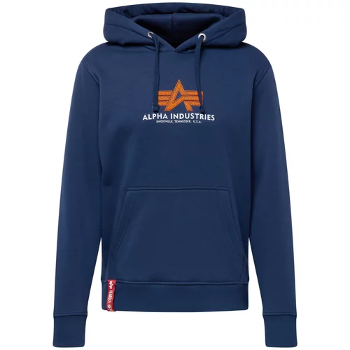 Alpha Industries Sweater majica mornarsko plava / narančasta / bijela