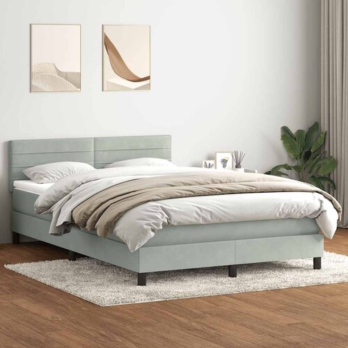 vidaXL Krevet s oprugama i madracem svjetlosivi 160x210 cm bar&scaron;unasti Cijene