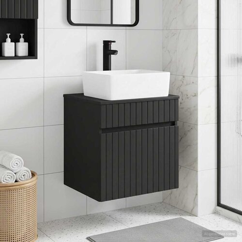  Umivaonik s policom za zid Crna 49 x 41 x 63 cm Cene