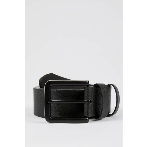 Defacto Men's Rectangle Buckle Faux Leather Belt Cene
