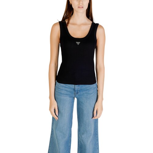 Guess SL TRIANGLE BLING RIB TANK W3YP68 KA0H1 Crna Slike