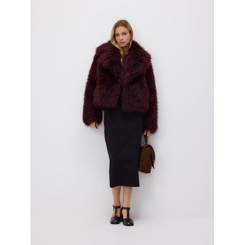 Reserved Jakna od umjetnog krzna - burgundy Cijene