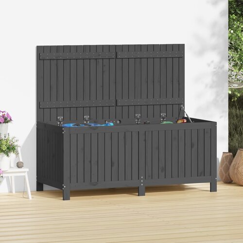 vidaXL vrtna škatla siva 147x68x64 cm trdna borovina Cene