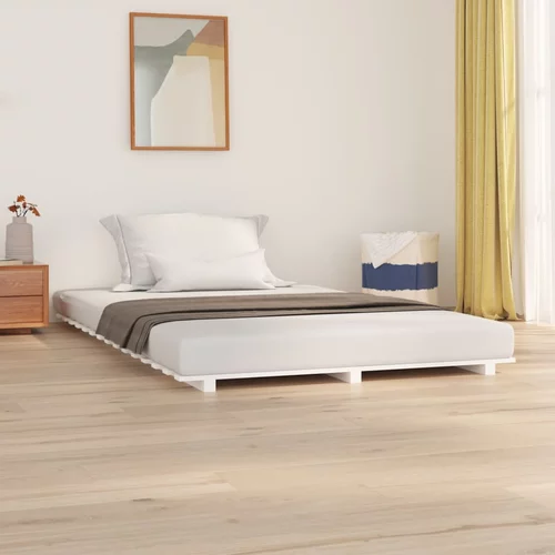 vidaXL Okvir za krevet bijela 120x190 cm masivna borovina
