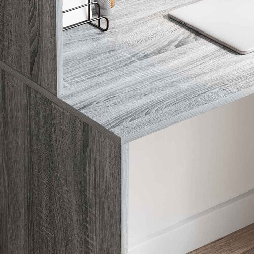  Stol s policom Siva Sonoma 102 x 50 x 124 cm Konstruirano drvo Slike