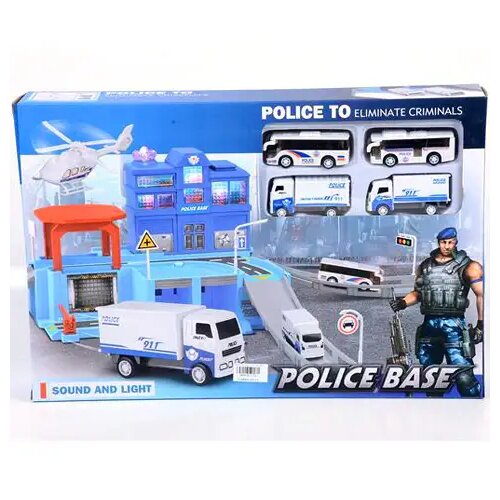 Magic Toys Policijska postaja s svetlobnimi in zvočnimi efekti, s 4 avtomobilčki Cene